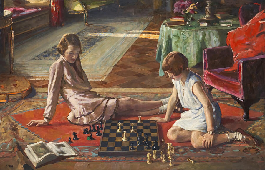 The Chess Players By John Lavery Painting