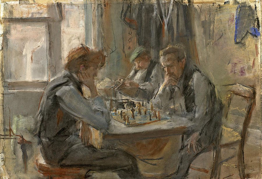 The Chess Players  Drawing by Jozef Israels