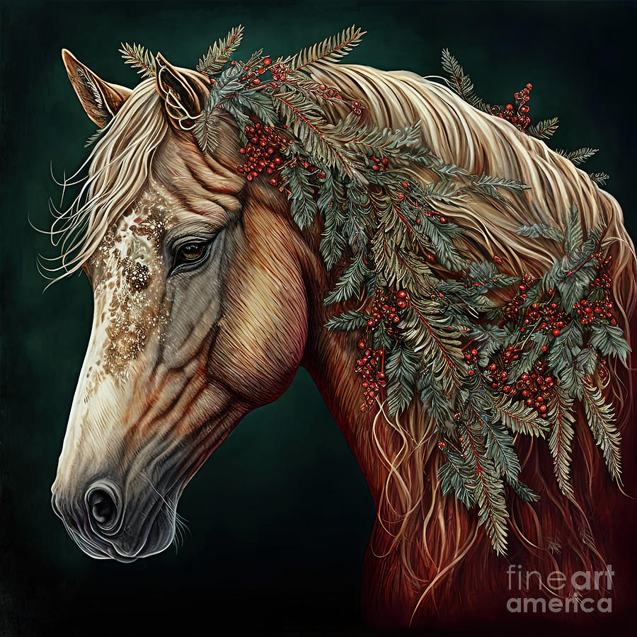 The Chestnut Horse  Digital Art by Elaine Manley