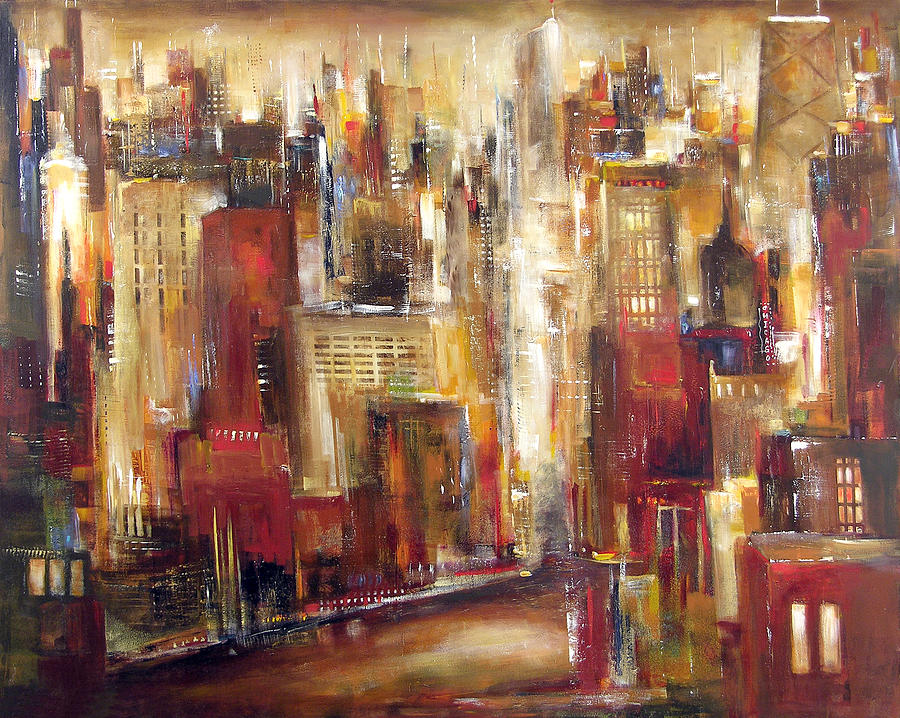 The Chicago Skyline Painting by Kathleen Patrick - Pixels