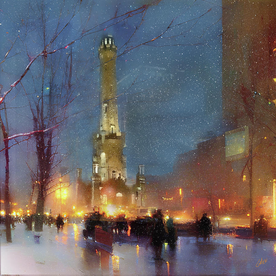 The Chicago Water Tower Digital Art by Glenn Galen
