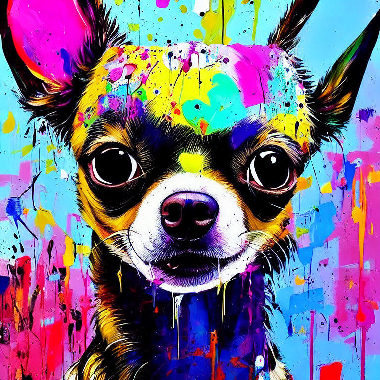 The Chihuahua Splattered Digital Art by Bob Smerecki - Pixels