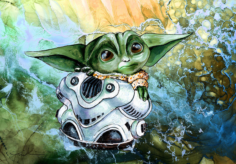 The Child Yoda 02 Painting by Miki De Goodaboom