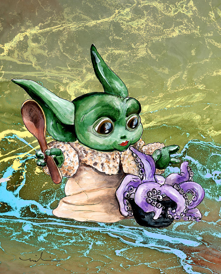 The Child Yoda 05 Painting by Miki De Goodaboom