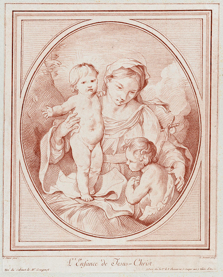The Childhood of Jesus Christ Drawing by Louis-Marin Bonnet