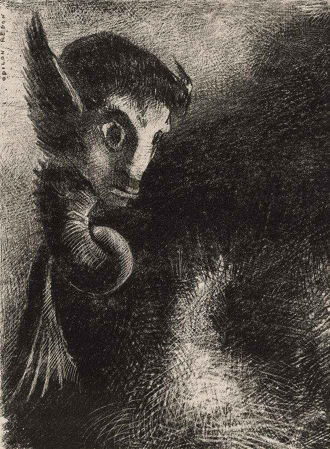 The Chimera Gazed at all Things with Fear, from Night Relief by Odilon Redon