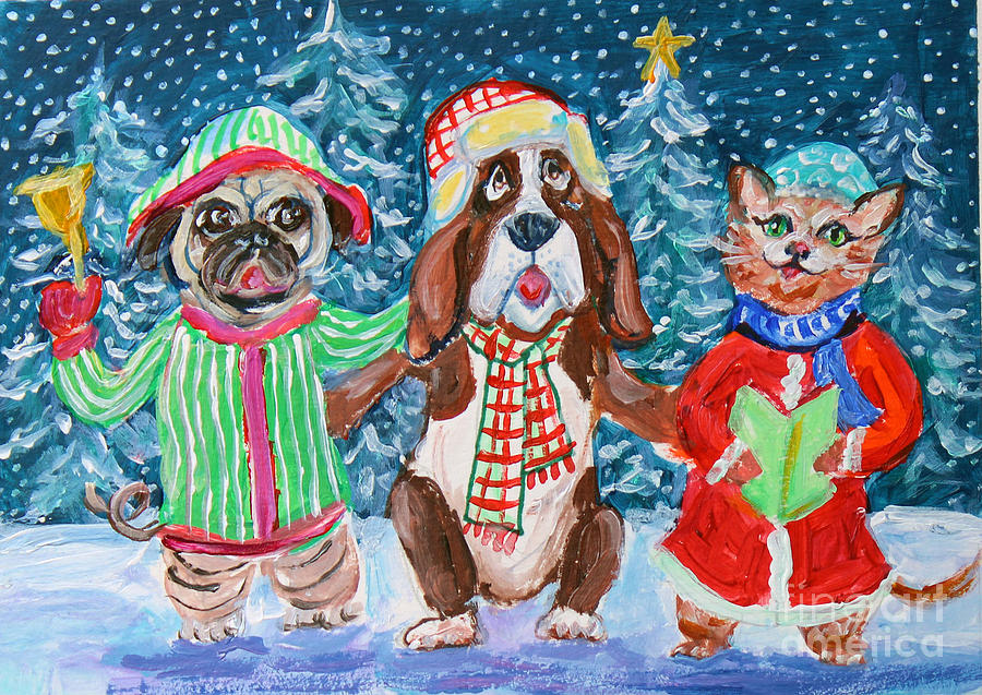 The Chistmas Carolers Painting by Li Newton