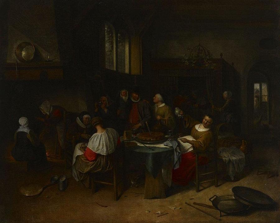 The Christening Feast Painting by JanSteen | Pixels