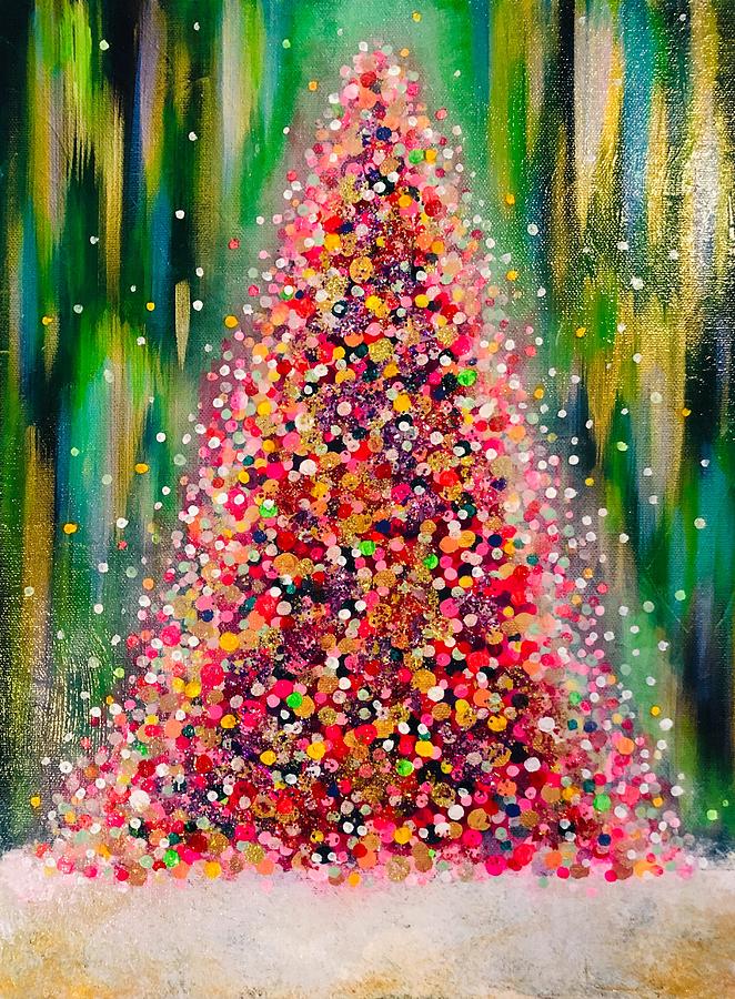 The Christmas in the Park Tree Painting by Catherine Mizell - Fine Art ...