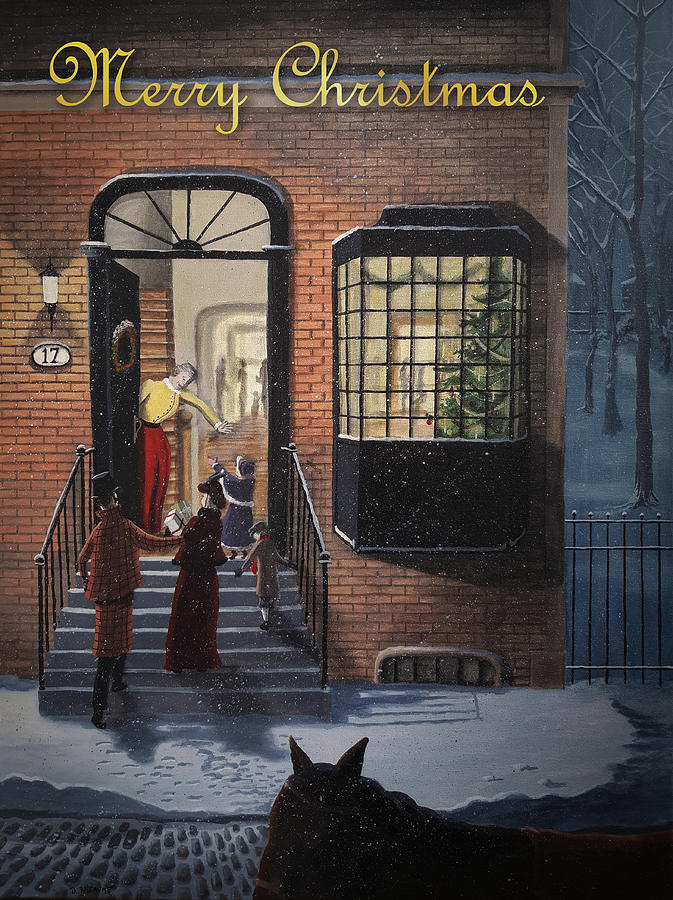 Christmas Painting - The Christmas Party Card Version by Dave Rheaume