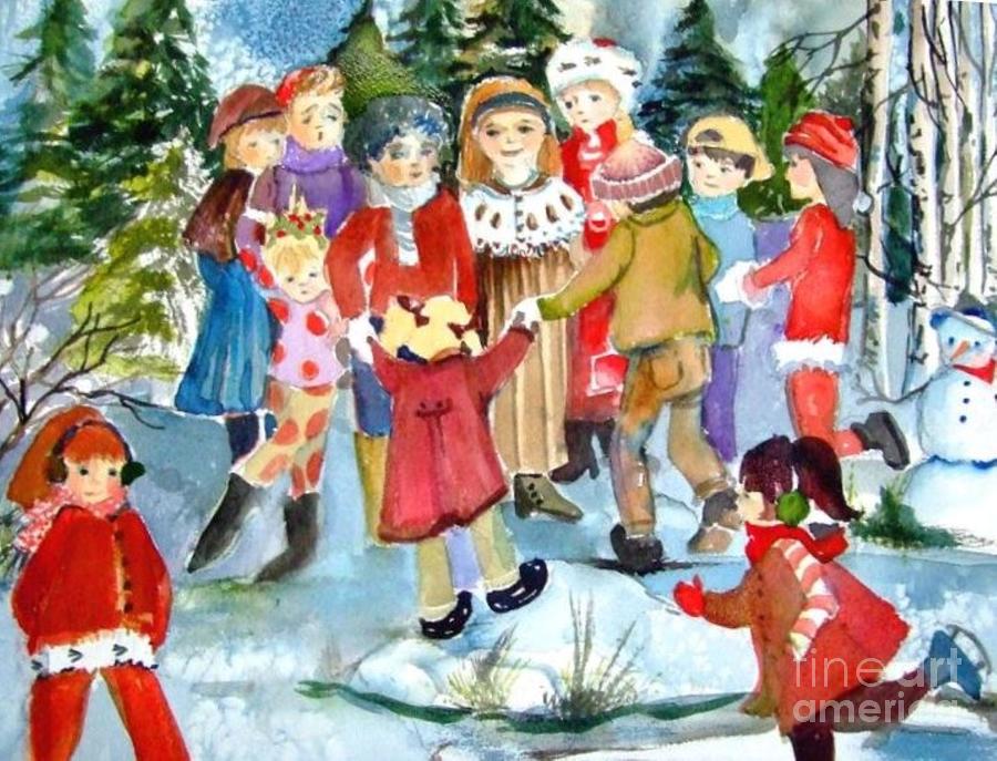 Children of Christmas Past Painting by Mindy Newman