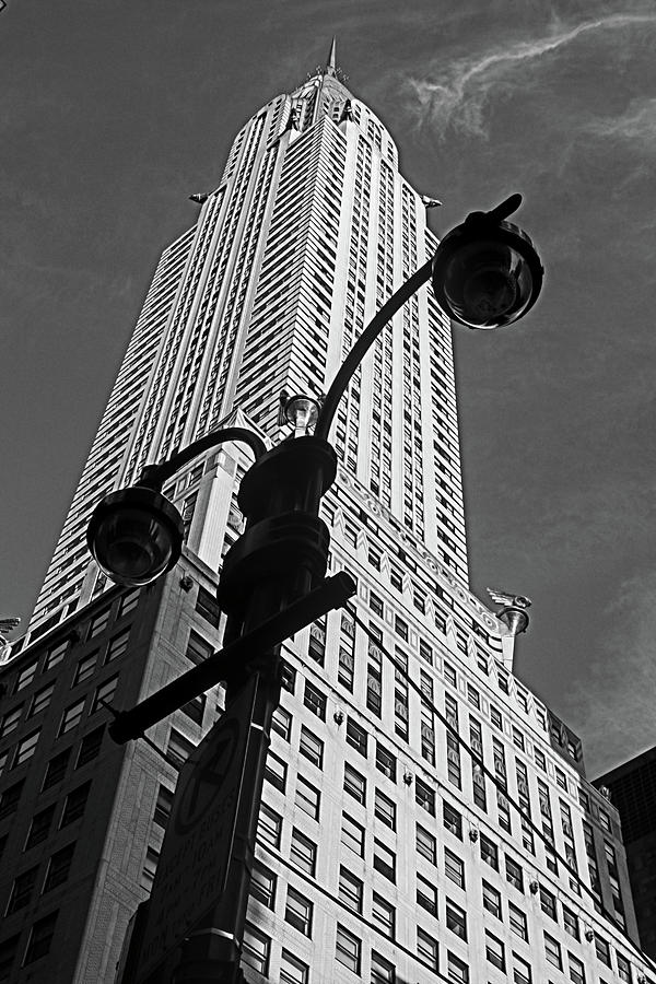 the Chrysler building with a lamppost NYC Photograph by Habib Ayat