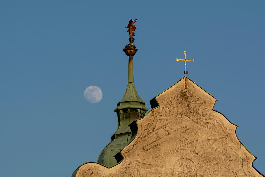 The Church and the Moon Photograph by Martin Vorel Minimalist Photography