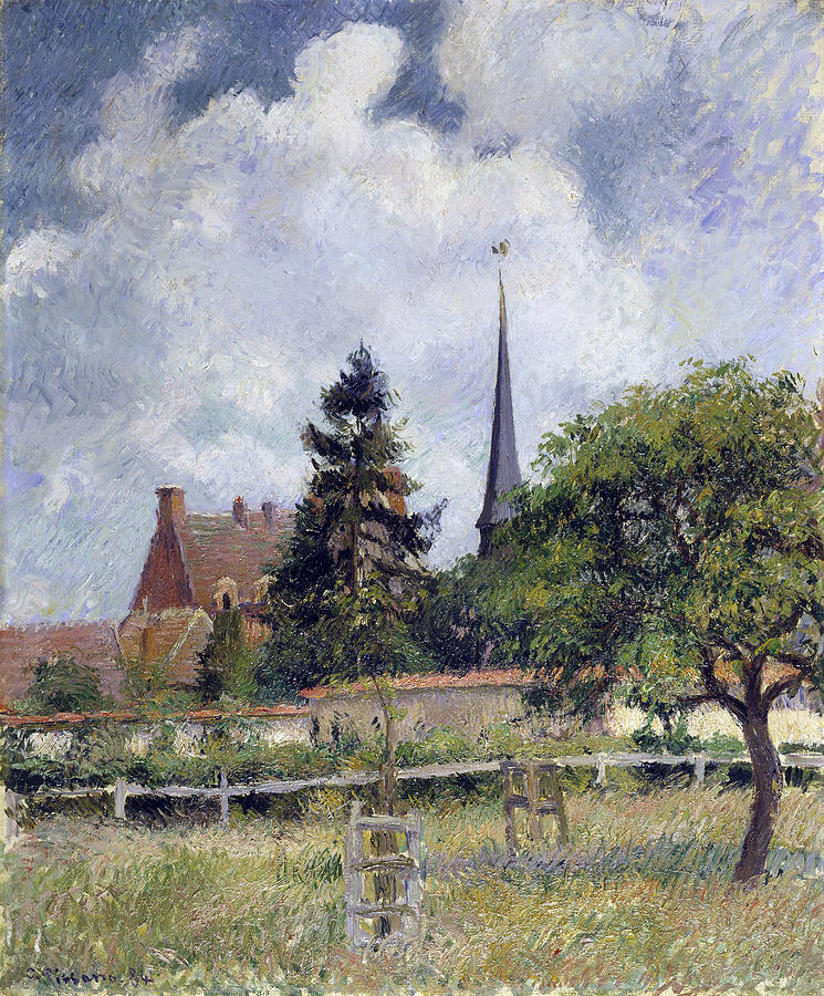 The Church at Eragny Painting by Long Shot