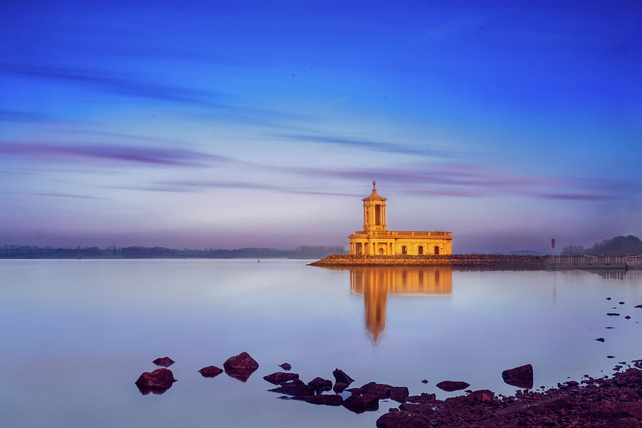 The Church at Rutland Water Photograph by John Wright The Church at Rutland Water Photograph by John Wright