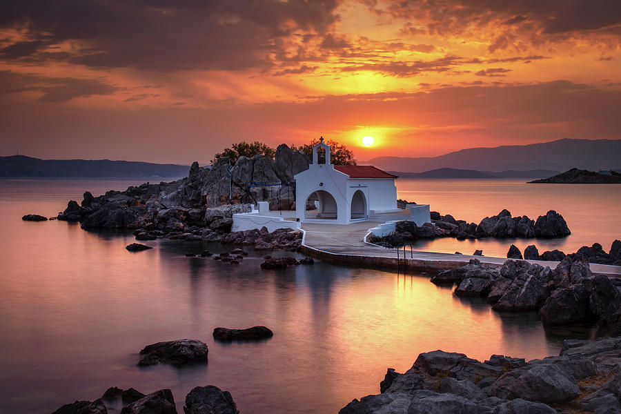 Greek Photograph - The Church in Chios Gr  by Emmanuel Panagiotakis