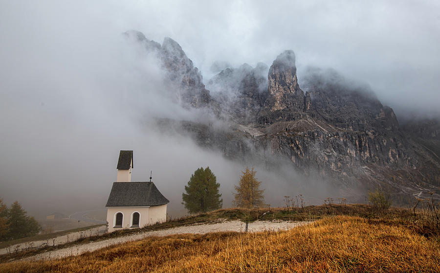 Lonely Church Passo Gardena dolomiti Italy Photograph by Michalakis Ppalis