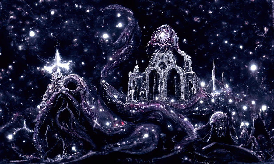 Space Painting - The Church of Cosmic Horror, 03 by AM FineArtPrints