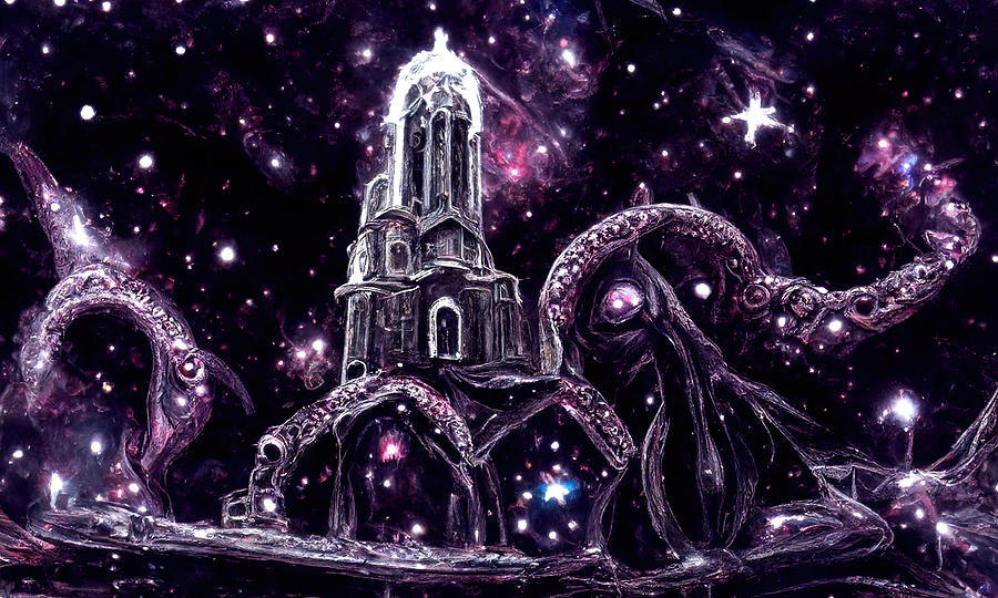 The Church of Cosmic Horror, 04 Painting by AM FineArtPrints