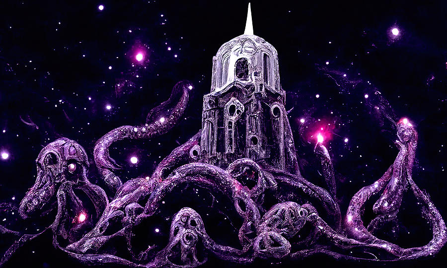 The Church of Cosmic Horror, 05 Painting by AM FineArtPrints