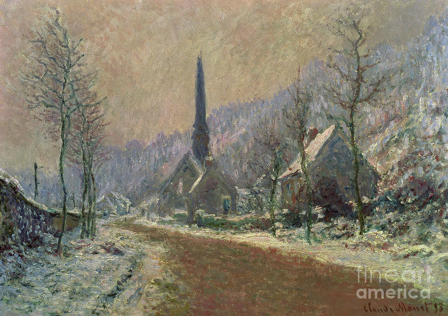 The Church of Jeufosse in Winter, 1893 Painting by Claude Monet