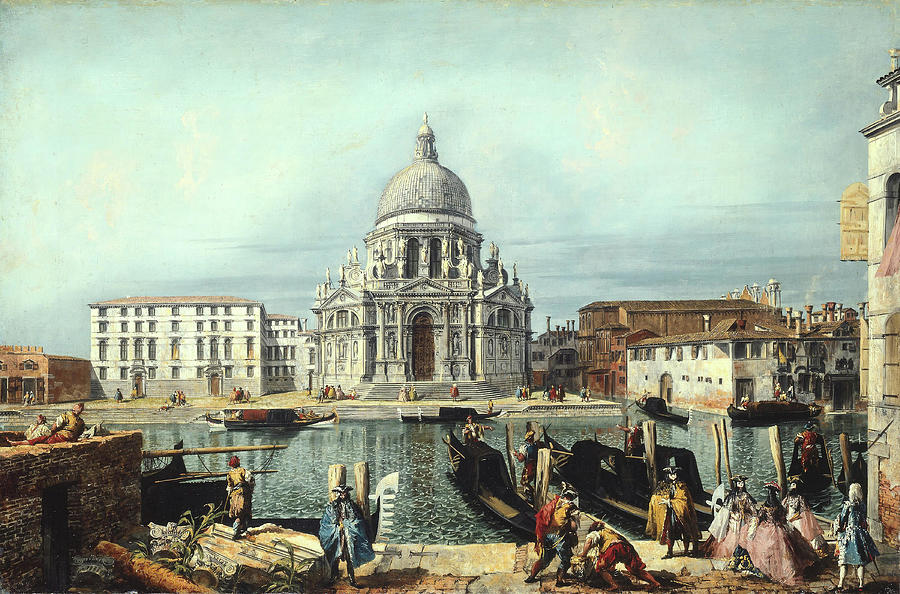 The Church of Santa Maria della Salute, Venice. Michele Marieschi, Italian, 1710-1743. Painting by Michele Giovanni Marieschi