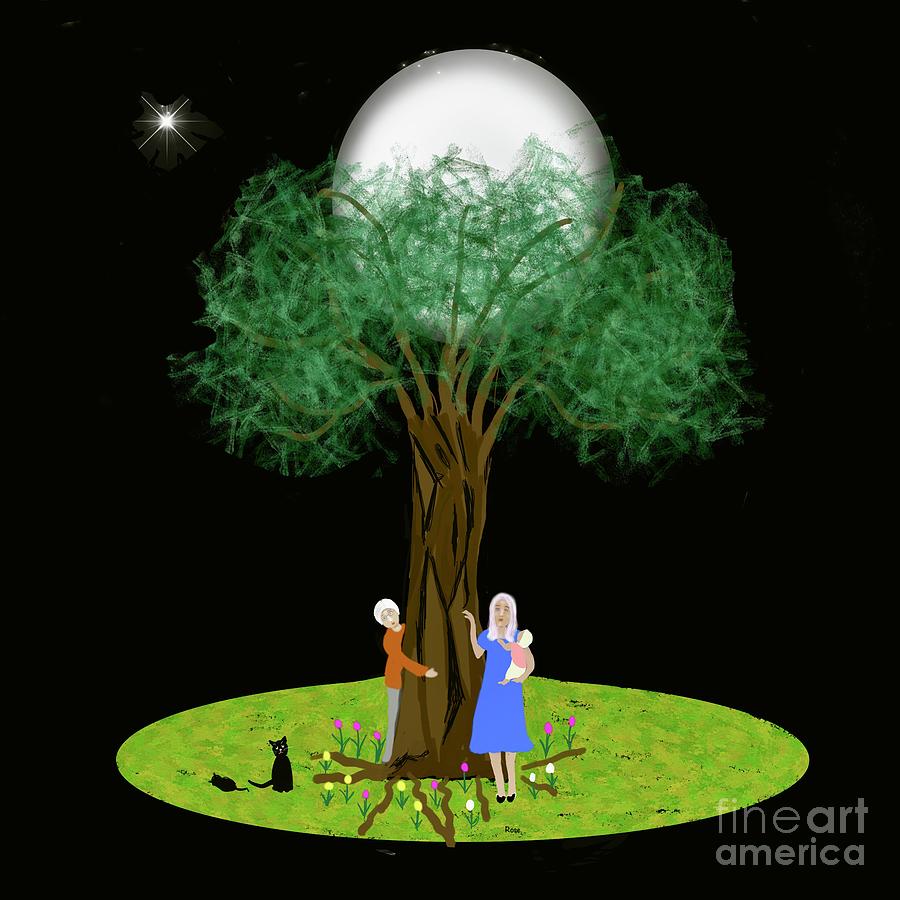 The circle of life tree Digital Art by Elaine Hayward