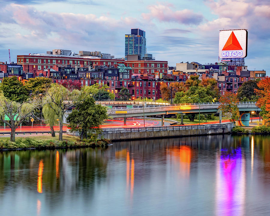 The Citgo Sign and Charles River - Boston Massachusetts Photograph by Gregory Ballos