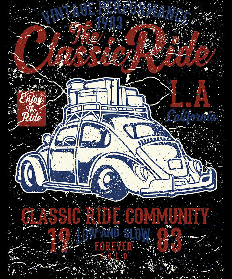 Los Angeles Digital Art - The Classic Ride LA California by Jacob Zelazny