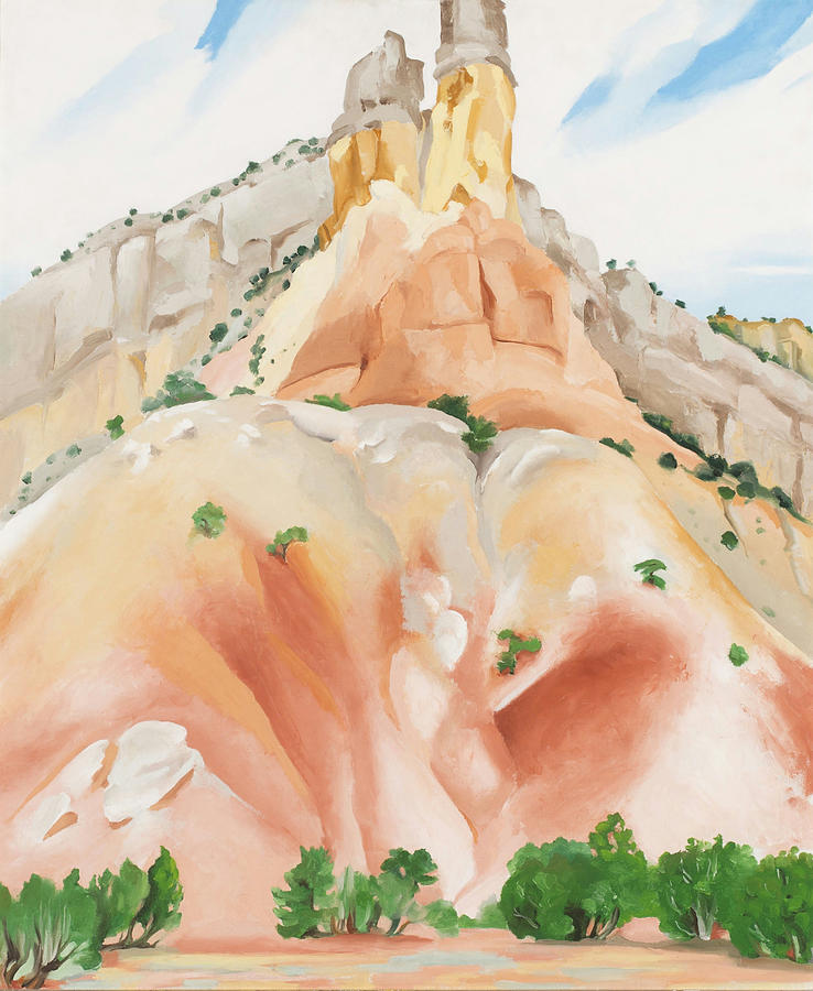 The Cliff Chimneys, Pedernal, New Mexico Painting by Georgia OKeeffe