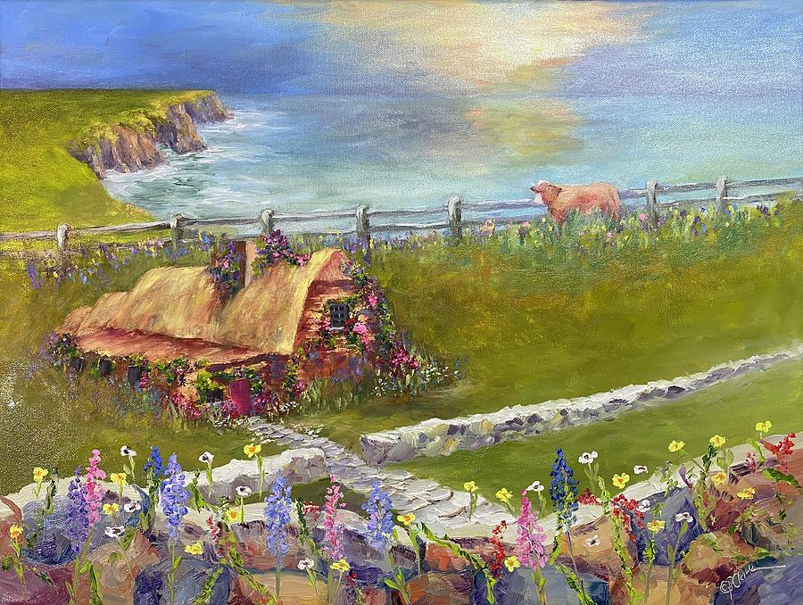 Flower Painting - The Cliffs of Moher by Donna Pierce-Clark