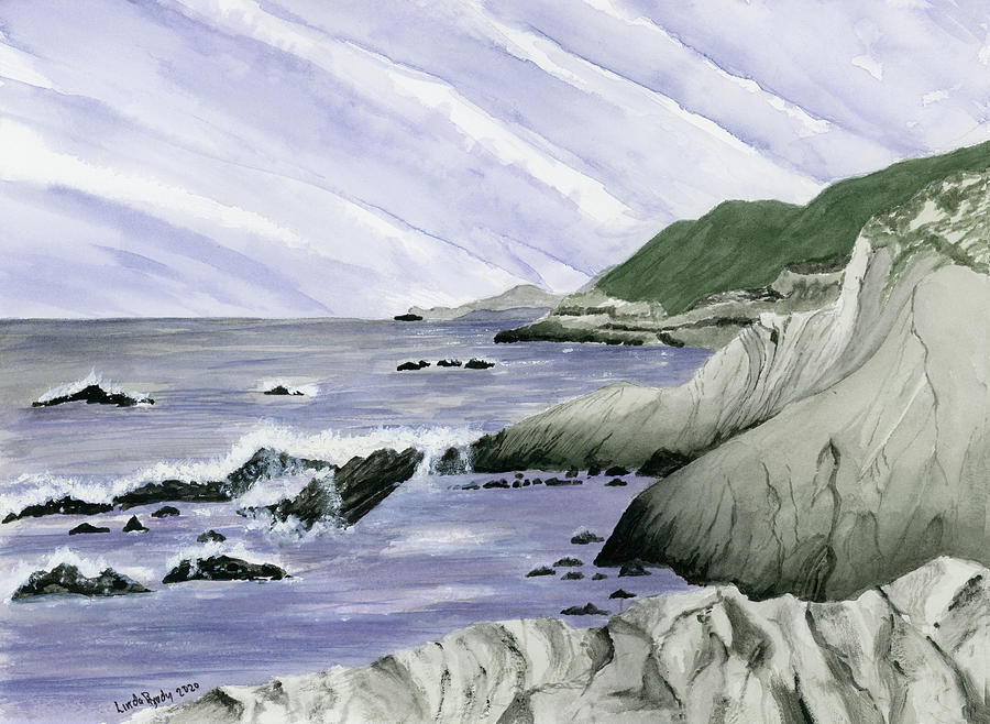 The Cliffs South Of San Simeon Pier California Painting