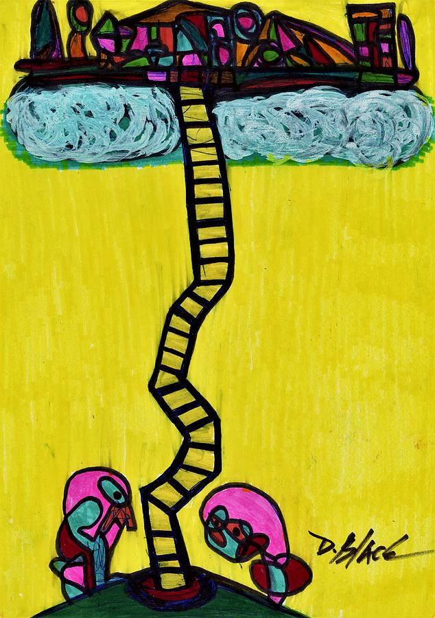 The Climb to Paradise Drawing by Darrell Black