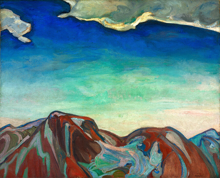 The Cloud, Red Mountain - Landscape with peaks of the Coast Mountains, British Columbia by FH Varley Painting by Frederick Horsman F H Varley