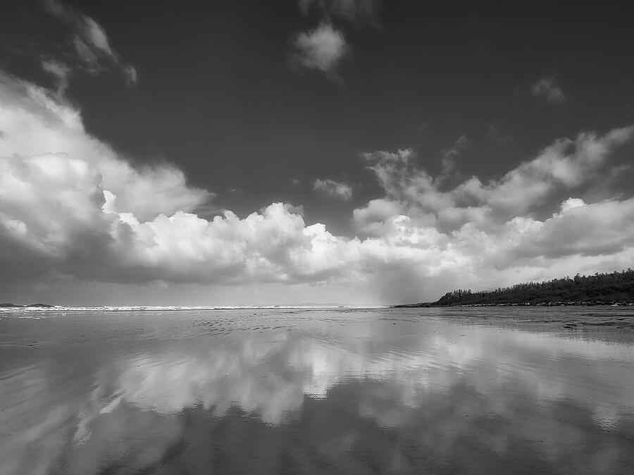 The Clouds and the Tide Black and White Photograph by Allan Van Gasbeck