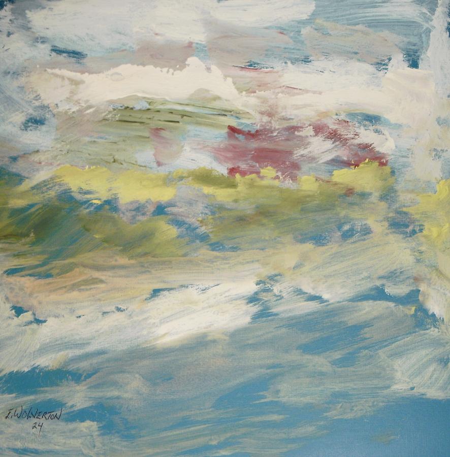 Paper Painting - The Cloudy Shoreline by Edward Wolverton