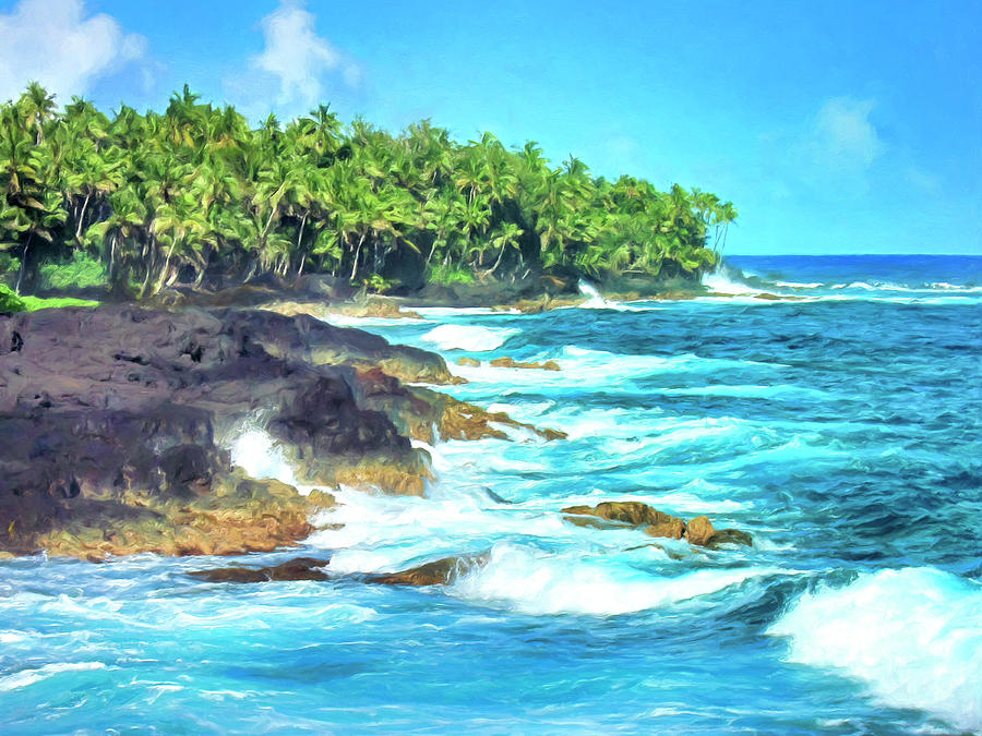 The Coastline at Kalapana Painting by Dominic Piperata