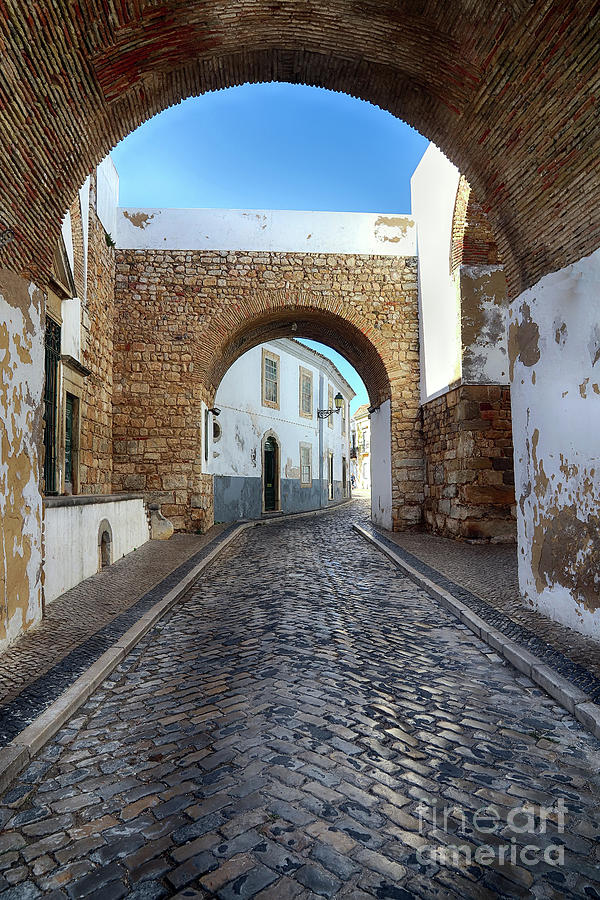 The Cobbled Street In Faro Portugal Photograph by Teresa Zieba