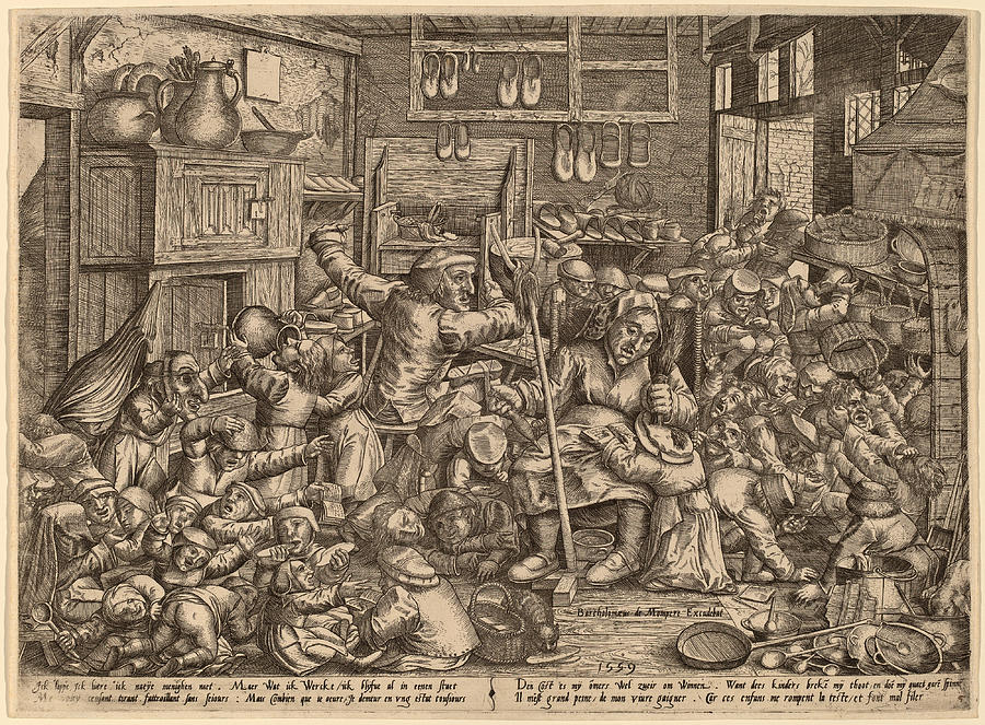 The Cobblers Unruly Family Drawing by Peter van der Borcht