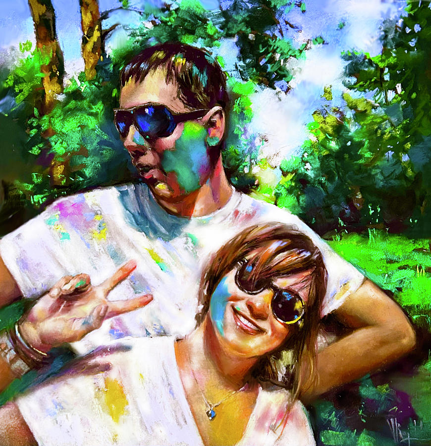 Happiness Painting - The Color Run by Valentina Ragsdale