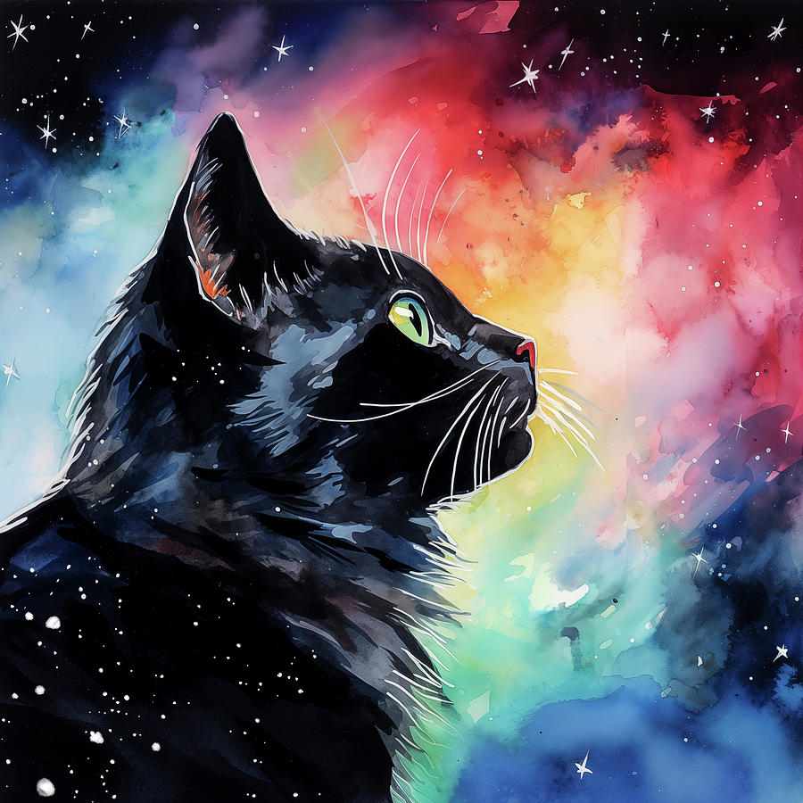 The Colorful Cat Constellation Digital Art by Mark Tisdale