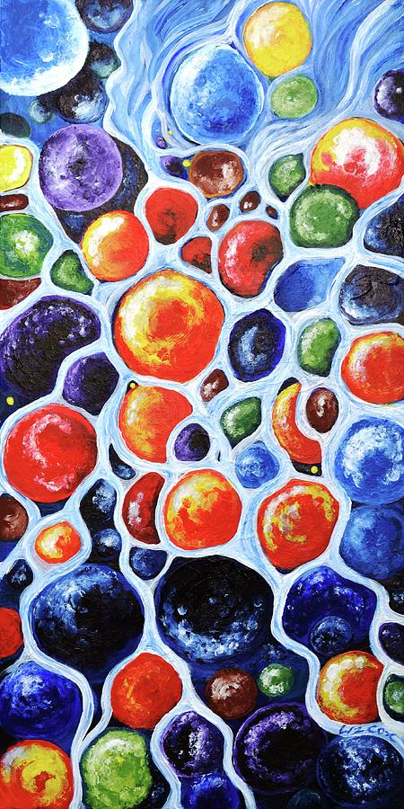 The Colorful River Rocks Painting by Elizabeth Cox