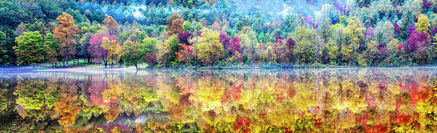 The Colors of Autumn Panorama Photograph by Debra and Dave Vanderlaan