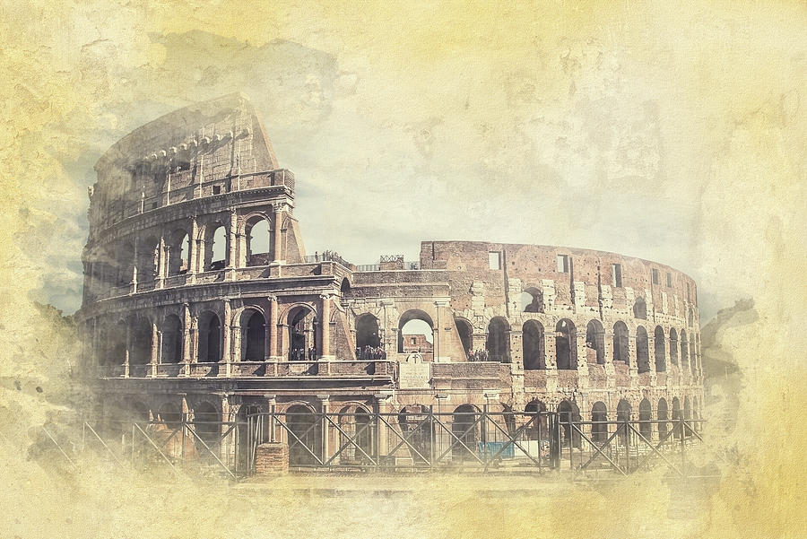 The Colosseum In Rome Mixed Media
