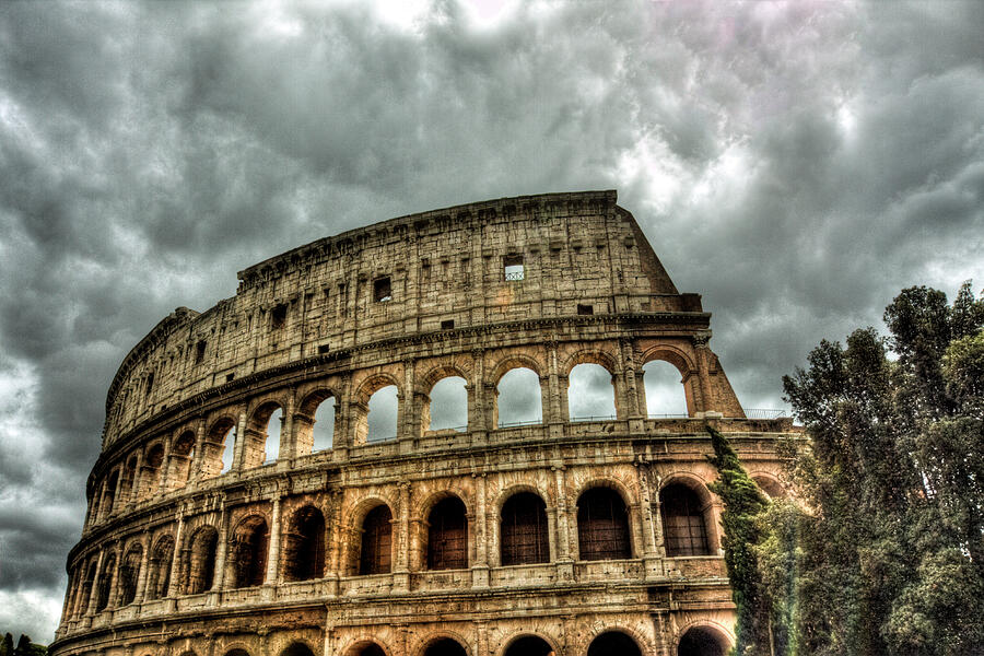 The Colosseum In Rome Moody Sky Photograph by Paul Thompson - Pixels