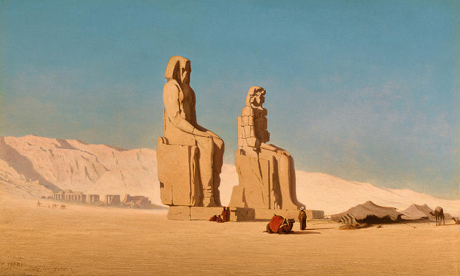 The Colossi of Memnon Painting by Charles-Theodore Frere