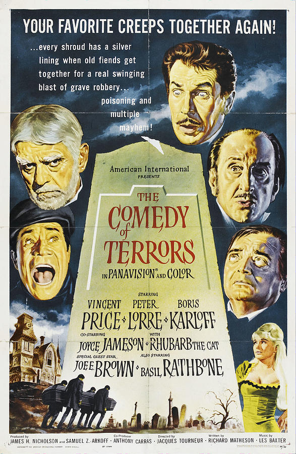 Vincent Price Mixed Media - The Comedy of Terrors, 1963 by Movie World Posters