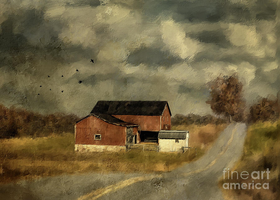 Farm Digital Art - The Coming On Of Winter by Lois Bryan