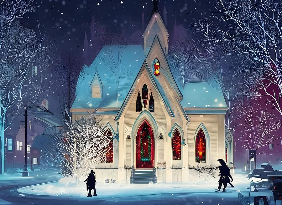 The Community Church Digital Art by Beverly Read