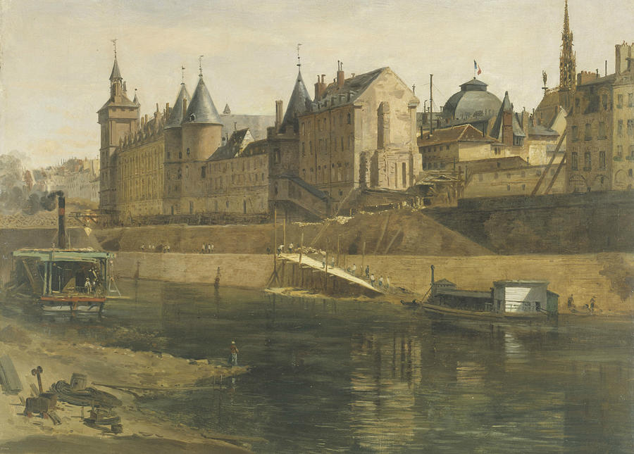 The Conciergerie During the Reconstruction  Painting by Adrien Dauzats